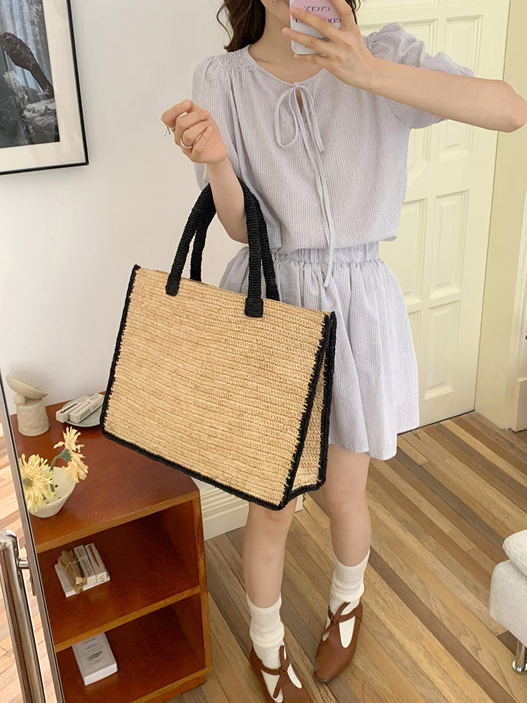Women’s Extra Large Soft Raffia Woven Summer Straw Tote for Beach, Vacation & Summer Outfits