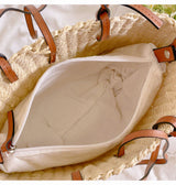 Women’s Straw Medium Summer Basket Tote for Beach, Vacation & Summer Outfits