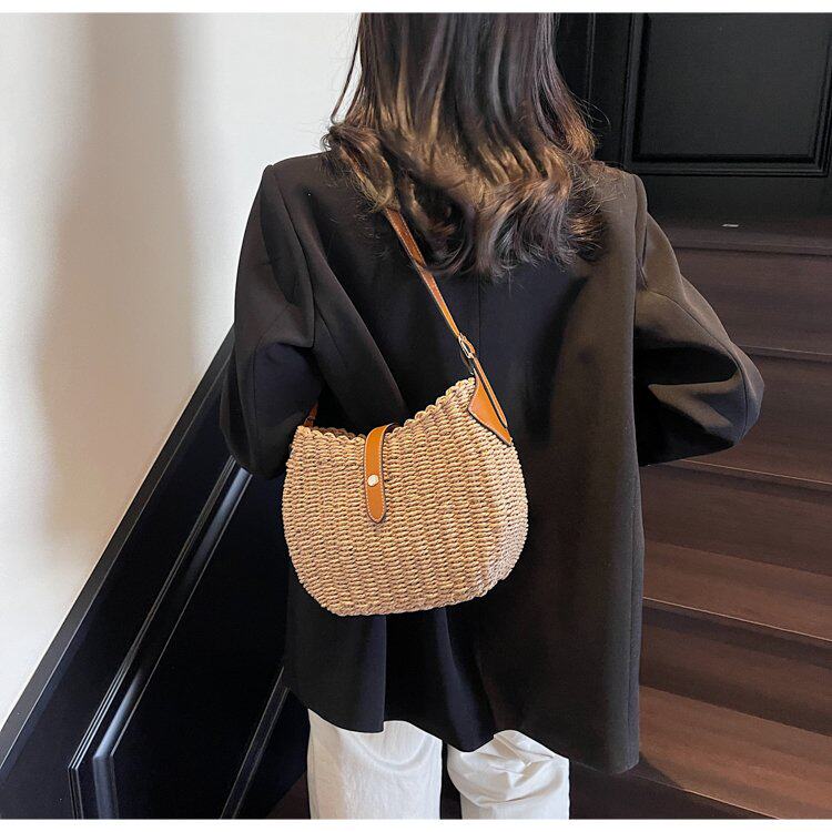 Women’s Straw Woven Crossbody Bag for Beach, Vacation & Summer Outfits