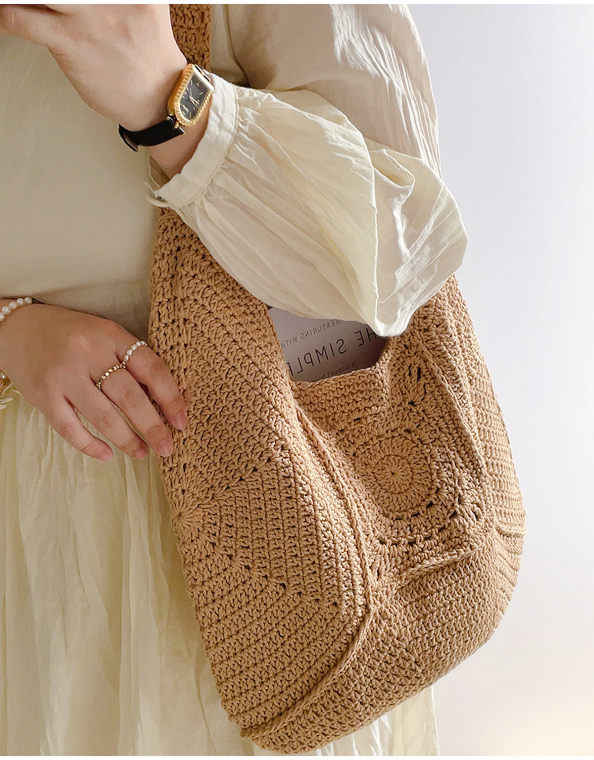 Women’s Boho Crochet Shoulder Bag Tote Bag for Boho Everyday Style & Gifts