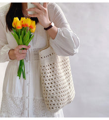Women’s Handmade Crochet Retro Style Tote Bag for Boho Everyday Style & Gifts