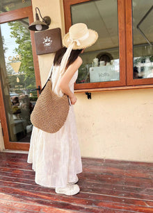 Damen Strand Stroh Gewebte Tragetasche für Strand, Urlaub & Sommer-Outfits