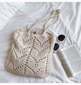 Women’s Retro Artsy Cotton Knitted Bag Shoulder Bag for Boho Everyday Style & Gifts