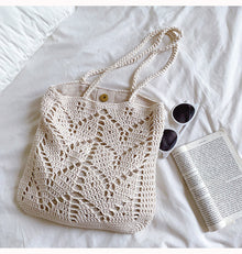 Women’s Retro Artsy Cotton Knitted Bag Shoulder Bag for Boho Everyday Style & Gifts