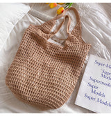 Women’s Retro Cotton Knitted Tote Bag for Boho Everyday Style & Gifts