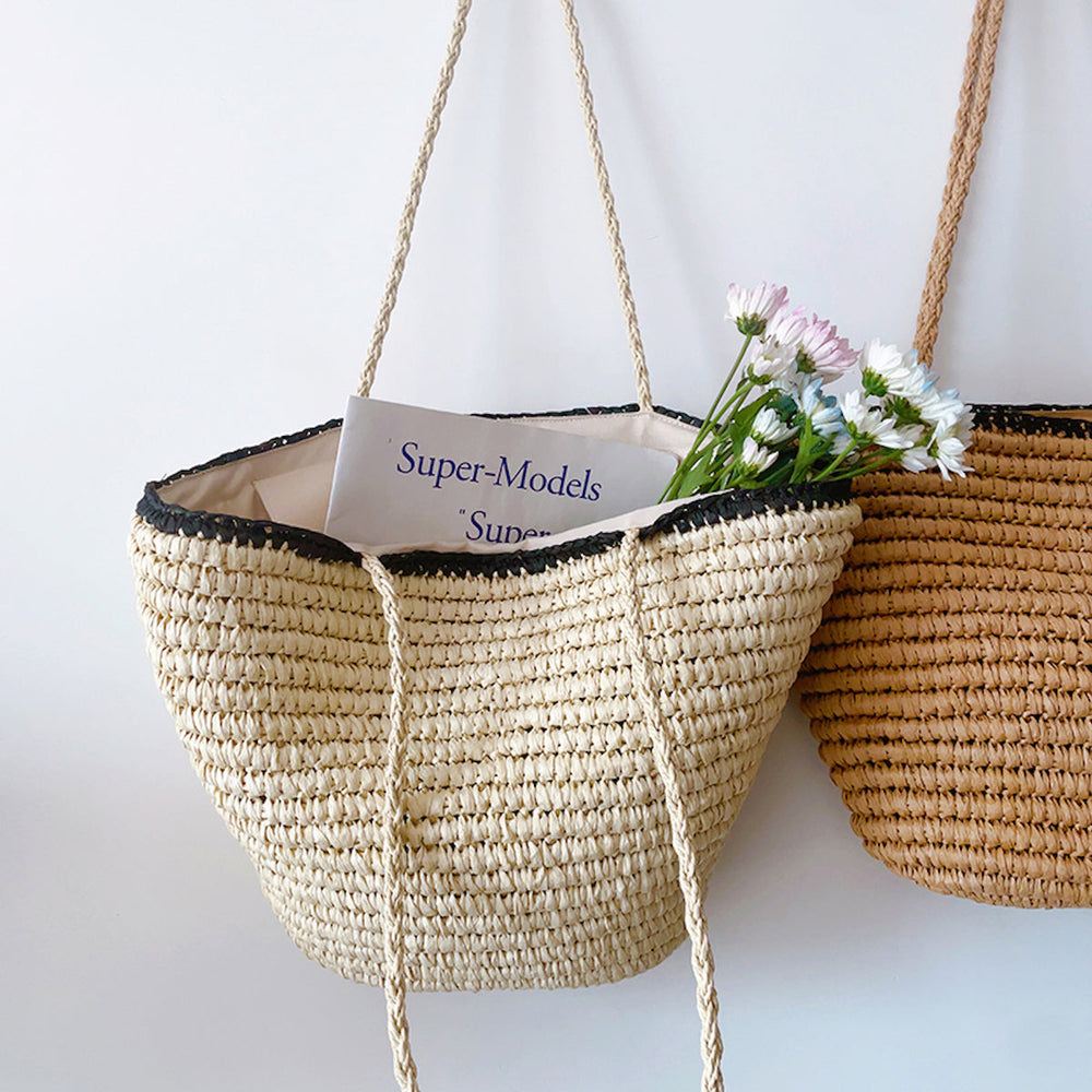 Women’s Summer Straw Basket Summer Tote for Beach, Vacation & Summer Outfits