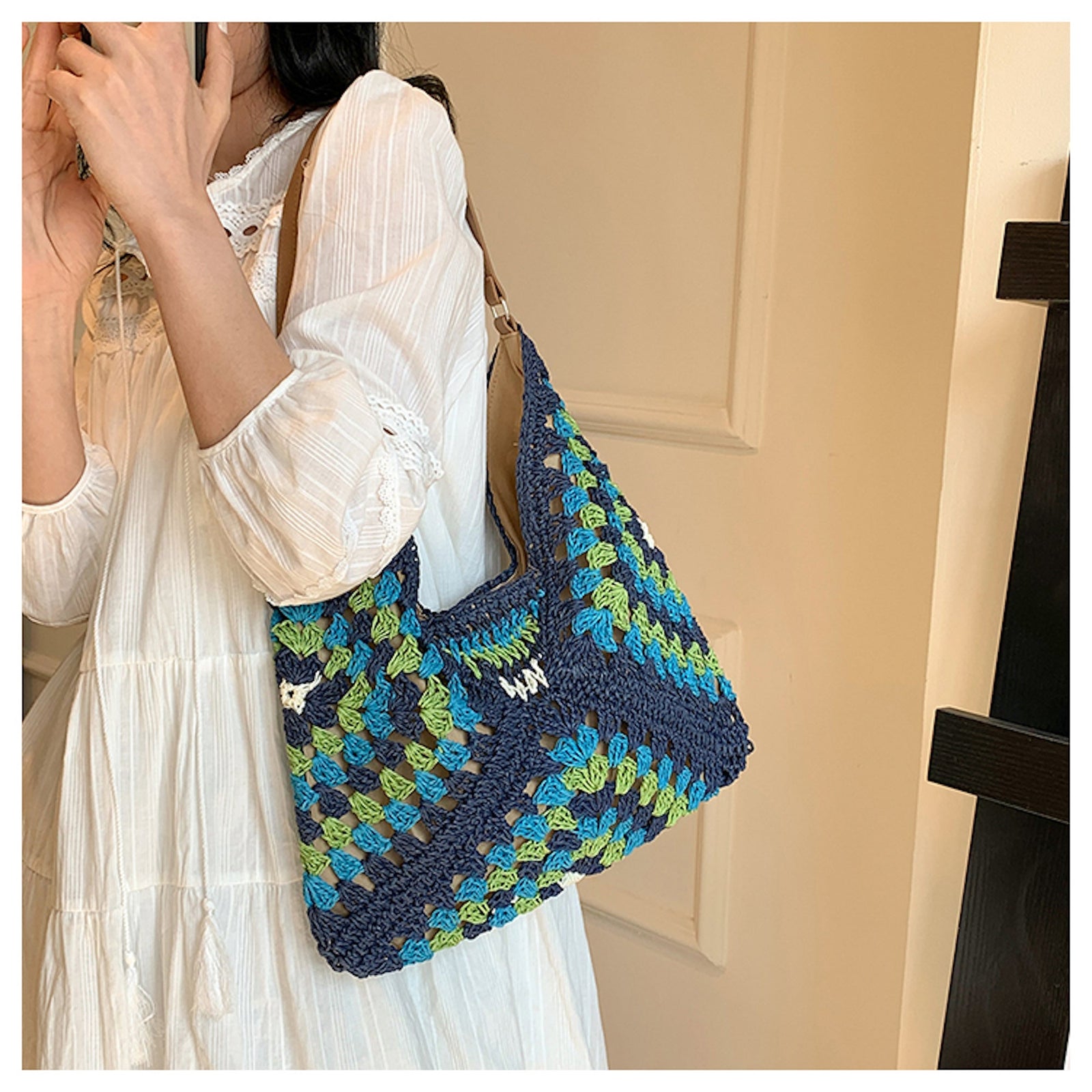 Women’s Straw Woven Shoulder Bag Tote Bag for Beach, Vacation & Summer Outfits
