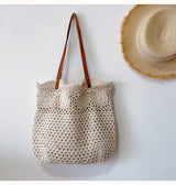 Women’s Floral Design Cotton Knitted Shoulder Bag for Boho Everyday Style & Gifts