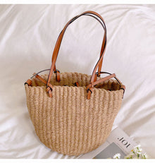 Women’s Straw Medium Summer Basket Tote for Beach, Vacation & Summer Outfits