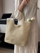 Women’s Retro Straw Woven Tote Bag for Beach, Vacation & Summer Outfits