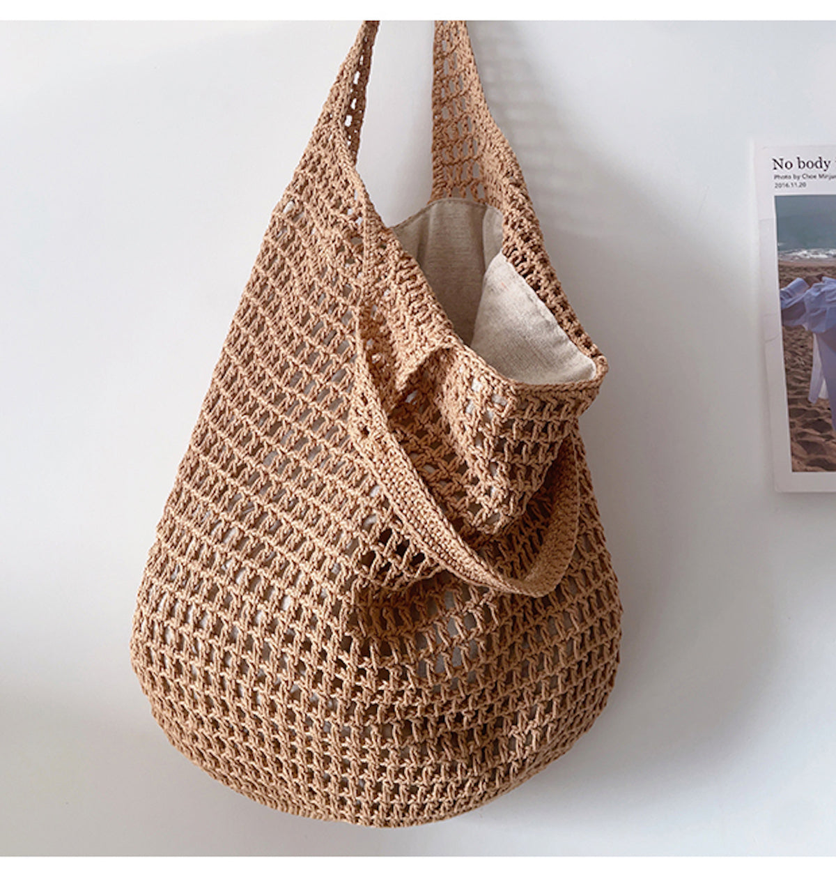 Women’s Retro Cotton Knitted Tote Bag for Boho Everyday Style & Gifts
