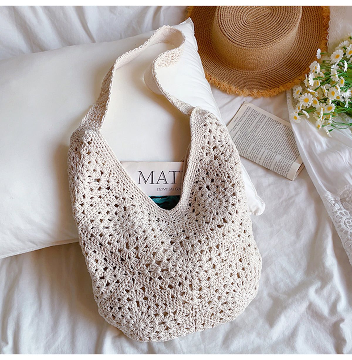Women’s Boho Crochet Shoulder Bag Tote Bag for Boho Everyday Style & Gifts