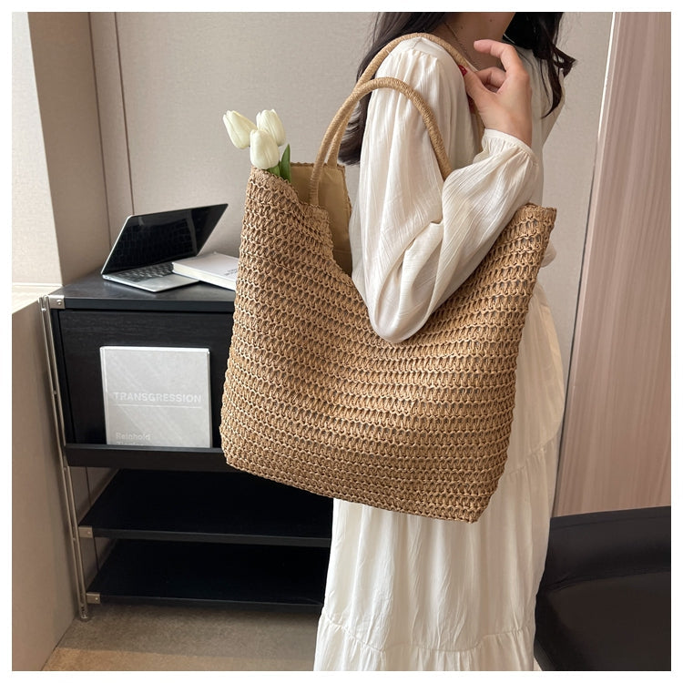 Women’s Retro Straw Woven Tote Bag for Beach, Vacation & Summer Outfits