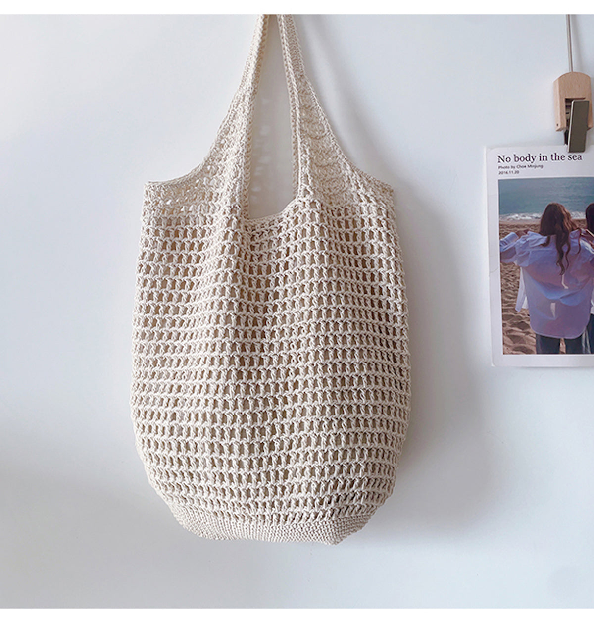 Women’s Retro Cotton Knitted Tote Bag for Boho Everyday Style & Gifts