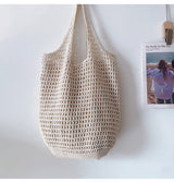 Women’s Retro Cotton Knitted Tote Bag for Boho Everyday Style & Gifts