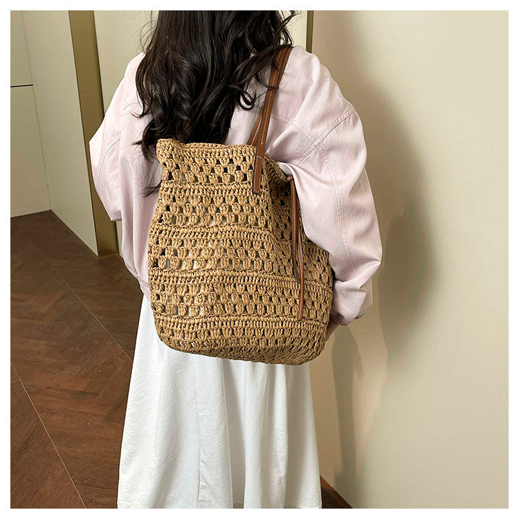 Women’s Beach Straw Woven Tote Bag for Beach, Vacation & Summer Outfits