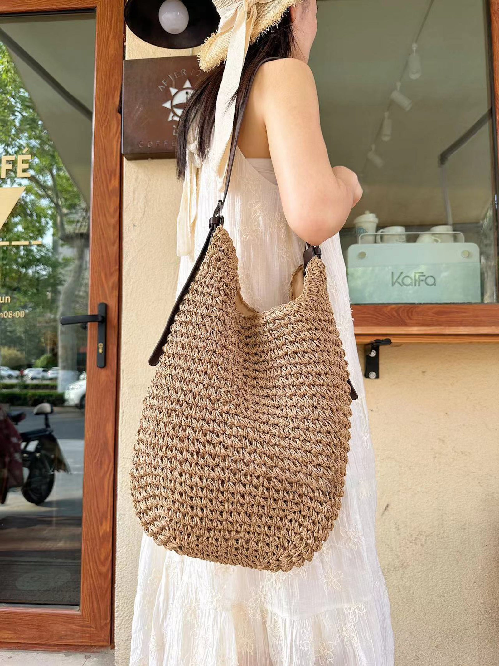 Women’s Beach Straw Woven Tote Bag for Beach, Vacation & Summer Outfits