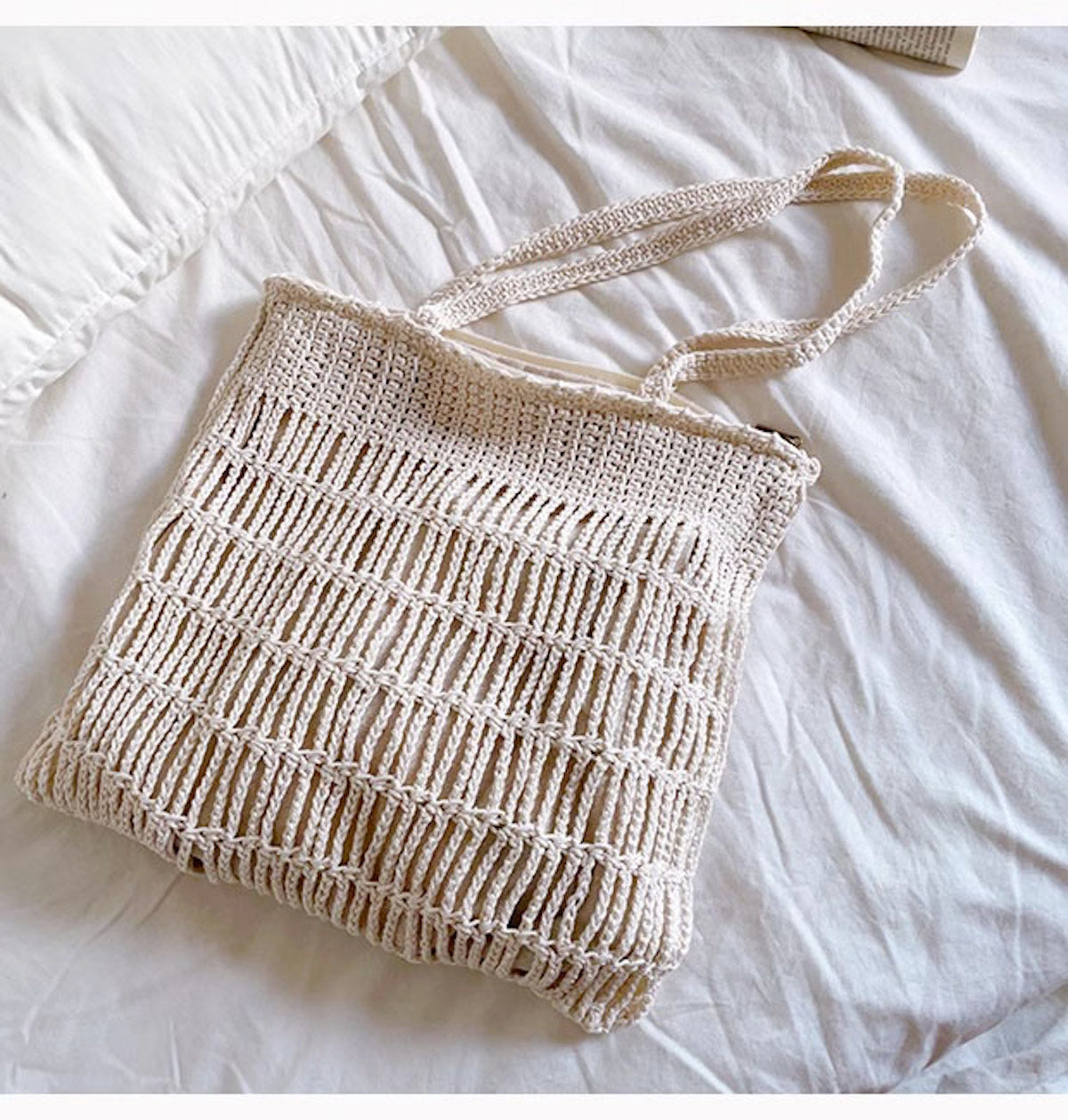Women’s Retro Cotton Knitted Shoulder Bag Casual Tote Bag for Boho Everyday Style & Gifts