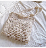 Women’s Retro Cotton Knitted Shoulder Bag Casual Tote Bag for Boho Everyday Style & Gifts