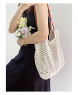 Women’s Oversized Cotton Knitted Shoulder Bag for Boho Everyday Style & Gifts