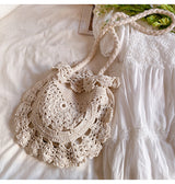 Women’s Crochet Cotton Boho Knitted Shoulder Bag Crossbody Bag for Boho Everyday Style & Gifts