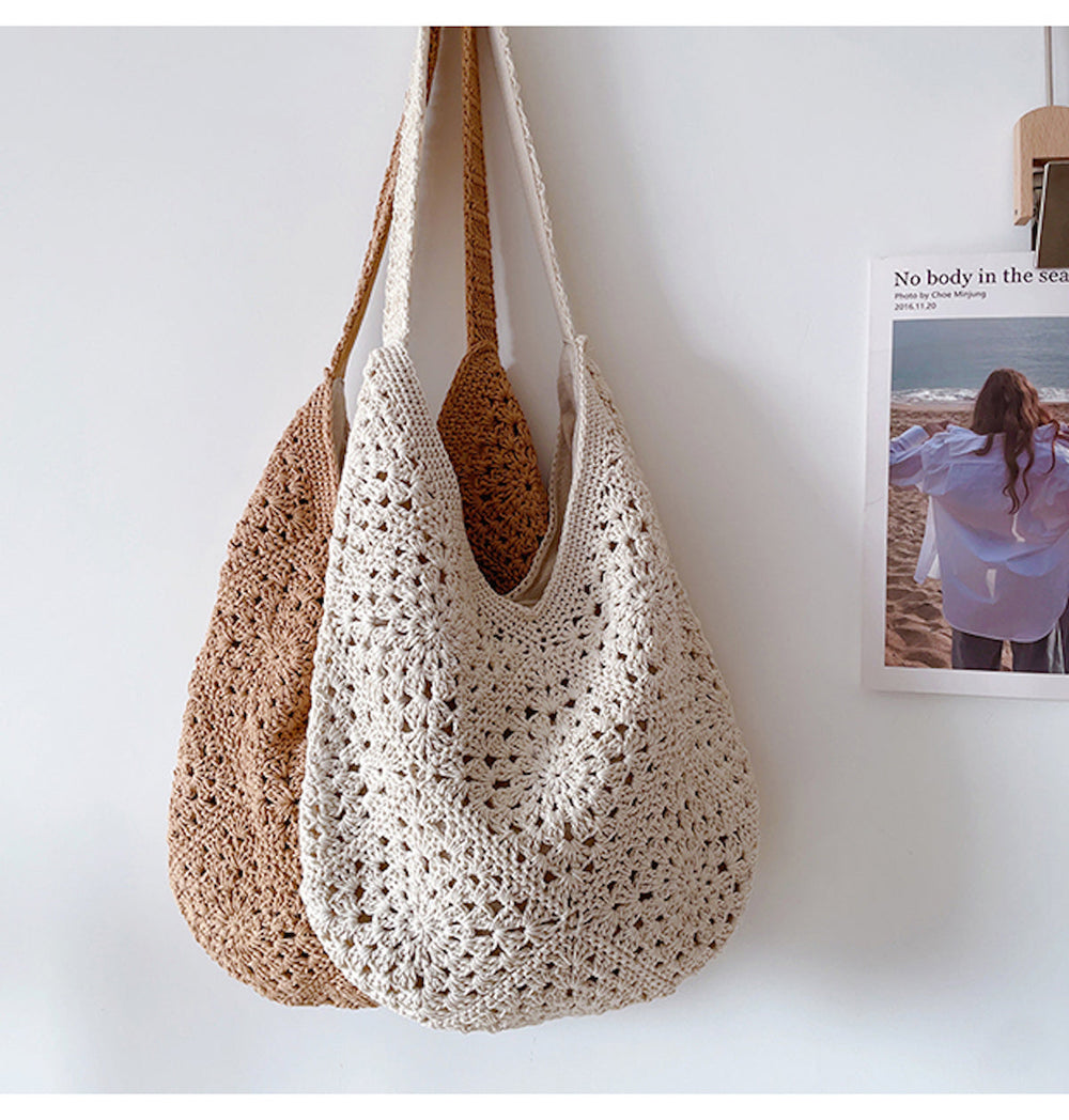 Boho-Häkel-Umhängetasche für Damen, Shopper, für den böhmischen Alltagsstil und als Geschenk
