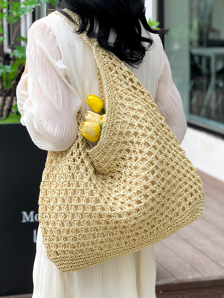 Women’s Straw Woven Tote for Beach, Vacation & Summer Outfits
