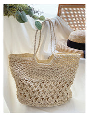 Women’s Large Straw Woven Tote Bag for Beach, Vacation & Summer Outfits