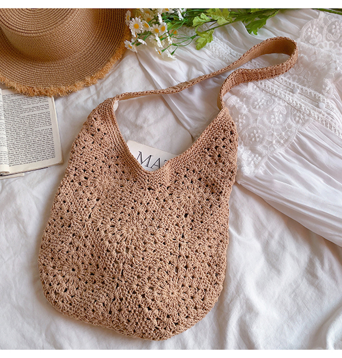 Women’s Boho Crochet Shoulder Bag Tote Bag for Boho Everyday Style & Gifts