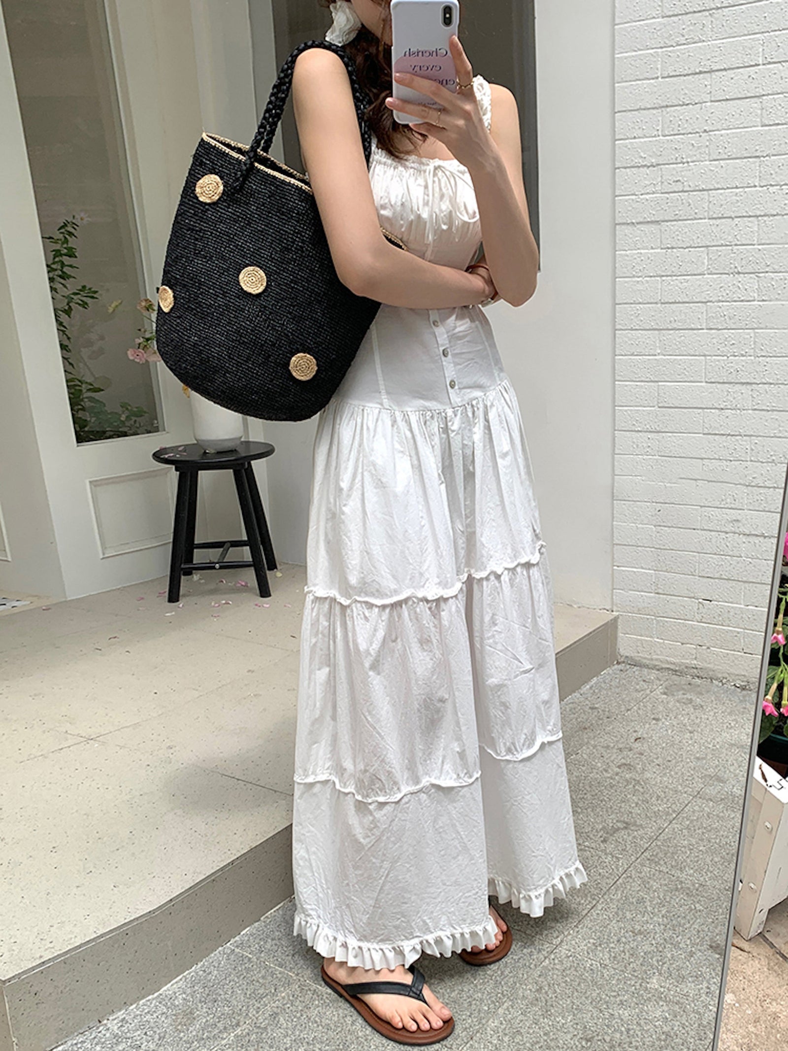 Women’s Polka Dot Design Raffia Woven Summer Straw Tote for Beach, Vacation & Summer Outfits