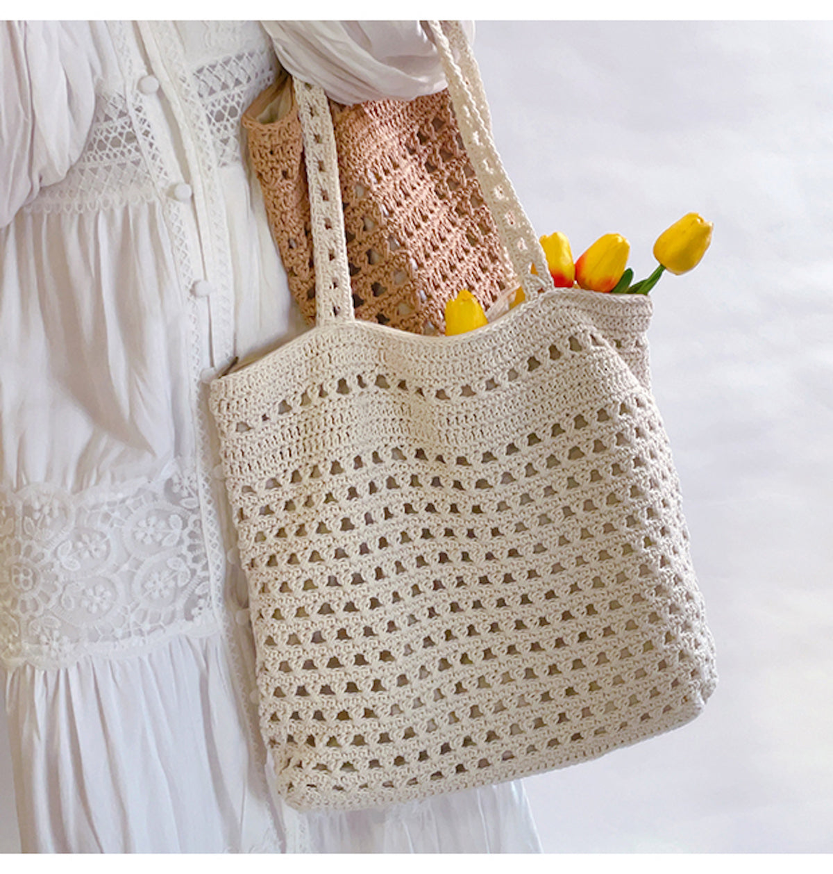 Women’s Handmade Crochet Retro Style Tote Bag for Boho Everyday Style & Gifts