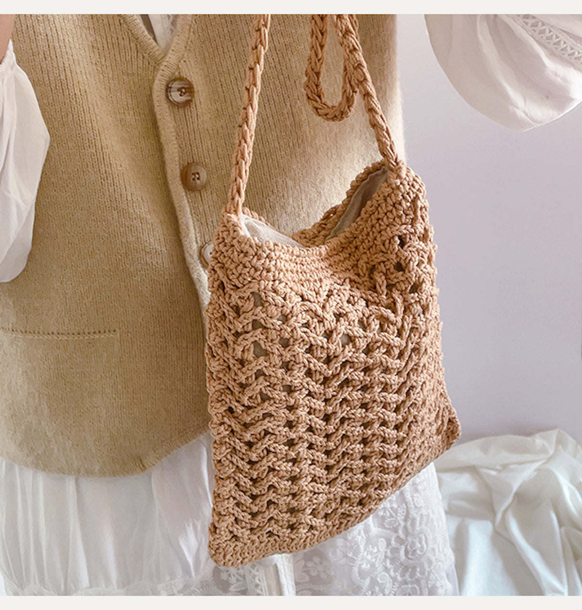 Women’s Handmade Crochet Crossbody Purse for Boho Everyday Style & Gifts