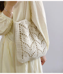 Women’s Retro Artsy Cotton Knitted Bag Shoulder Bag for Boho Everyday Style & Gifts