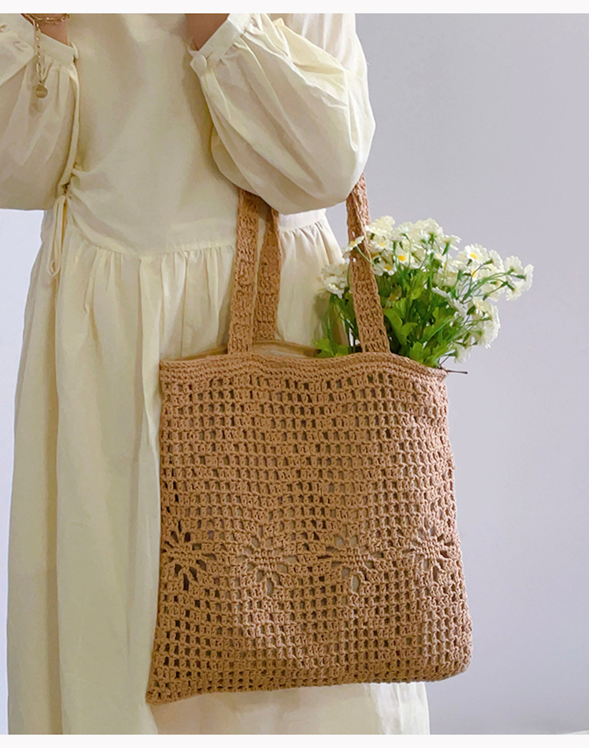 Women’s Artsy Cotton Knitted Shoulder Bag for Boho Everyday Style & Gifts