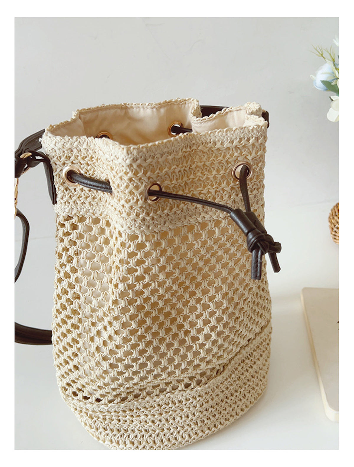Women’s Straw Bucket Shoulder Bag Summer Crossbody Bag for Beach, Vacation & Summer Outfits