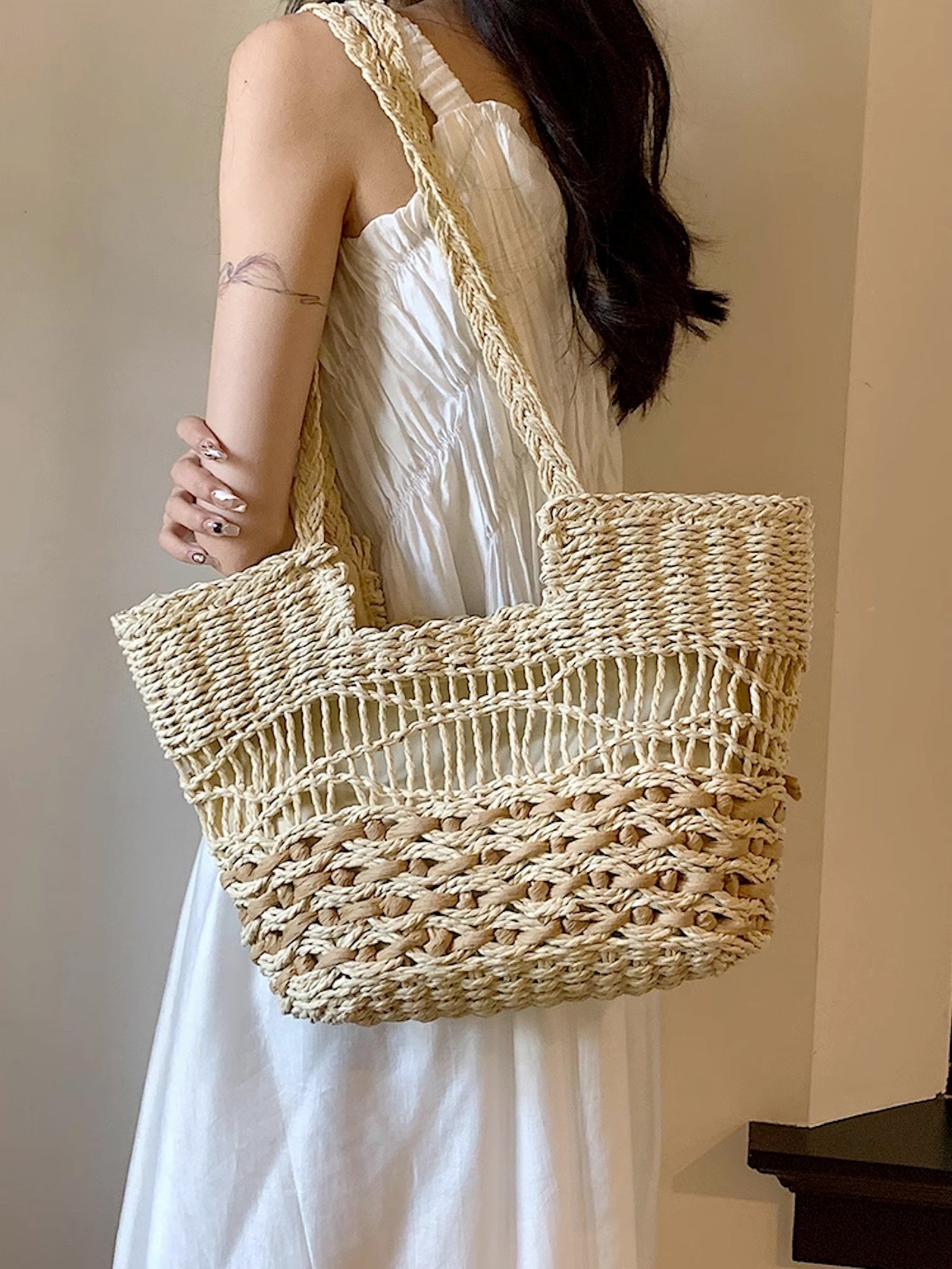Women’s Straw Summer Shoulder Bag Tote Bag for Beach, Vacation & Summer Outfits