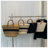 Women’s Knitted Cotton Retro Woven Tote Basket Bag for Boho Everyday Style & Gifts