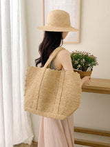 Women’s Soft Raffia Woven Summer Straw Shoulder Bag Tote Bag for Beach, Vacation & Summer Outfits