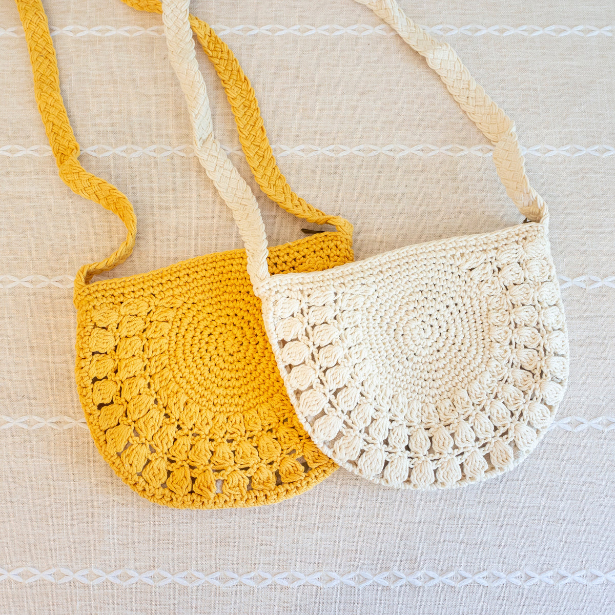 Women’s Small Boho Cotton Knitted Shoulder Bag Purse for Boho Everyday Style & Gifts