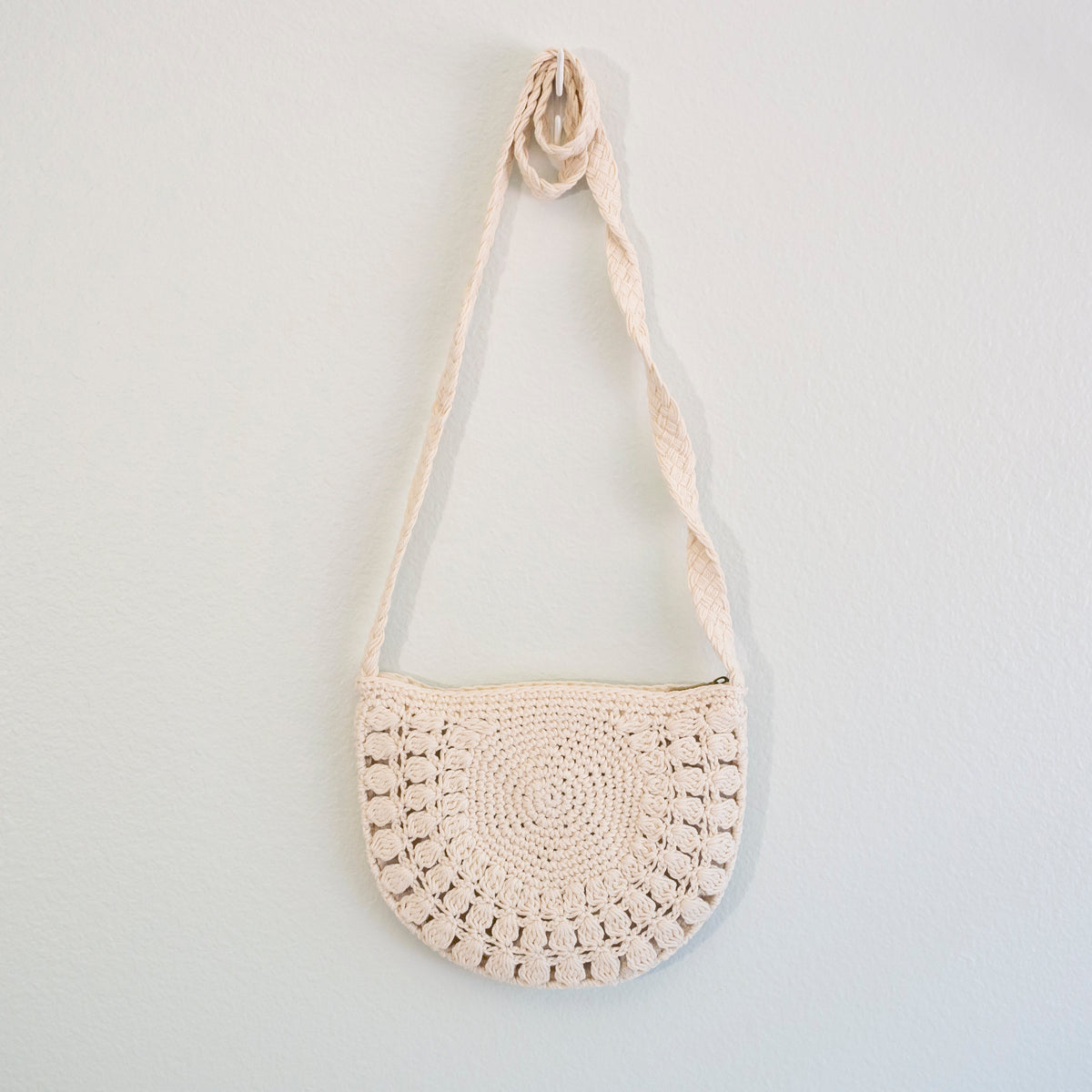 Women’s Small Boho Cotton Knitted Shoulder Bag Purse for Boho Everyday Style & Gifts