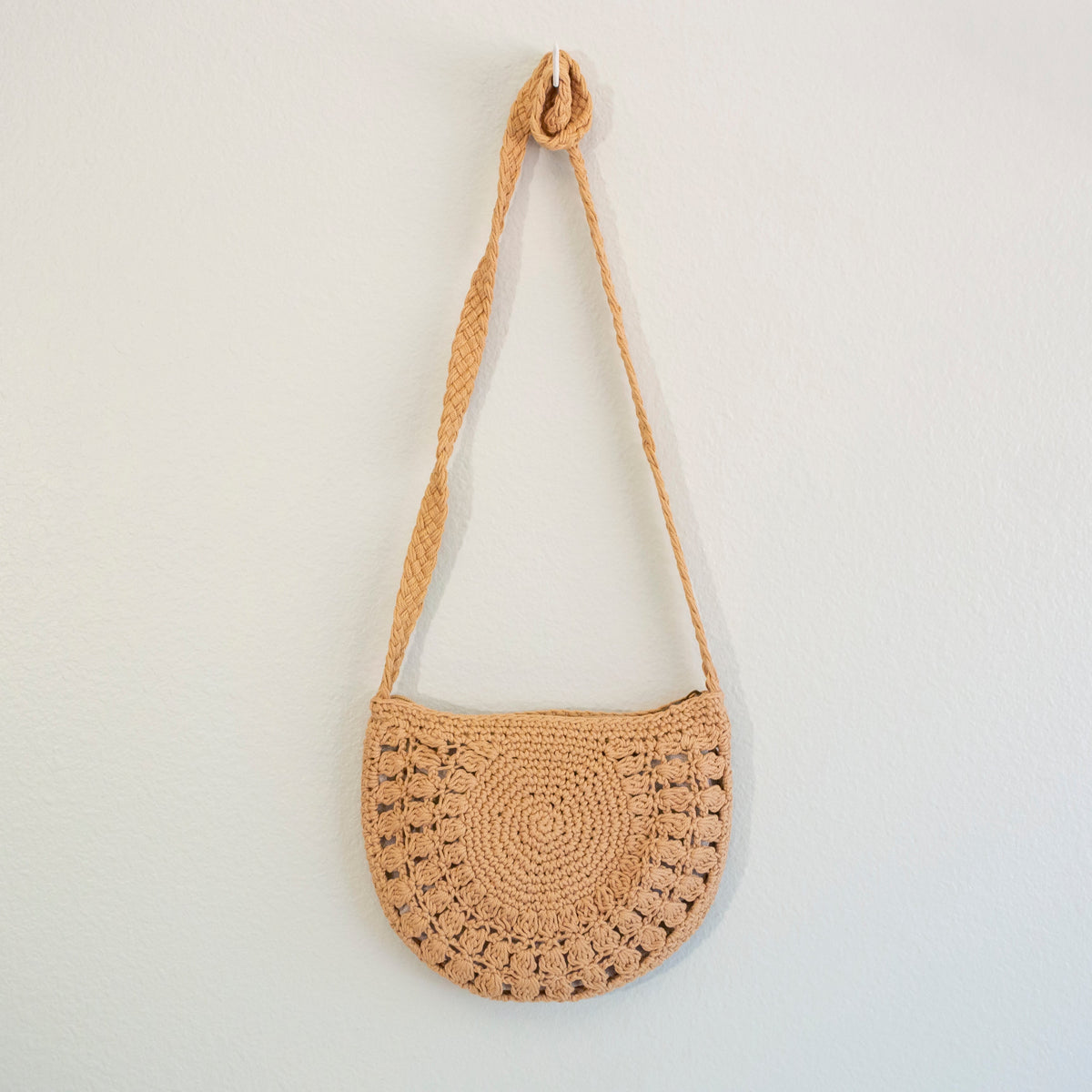 Women’s Small Boho Cotton Knitted Shoulder Bag Purse for Boho Everyday Style & Gifts