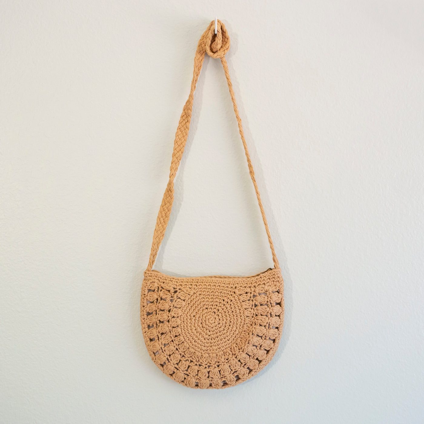 Women’s Small Boho Cotton Knitted Shoulder Bag Purse for Boho Everyday Style & Gifts