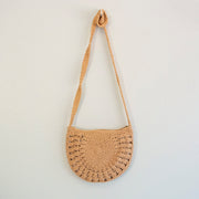 Women’s Small Boho Cotton Knitted Shoulder Bag Purse for Boho Everyday Style & Gifts