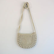 Women’s Small Boho Cotton Knitted Shoulder Bag Purse for Boho Everyday Style & Gifts