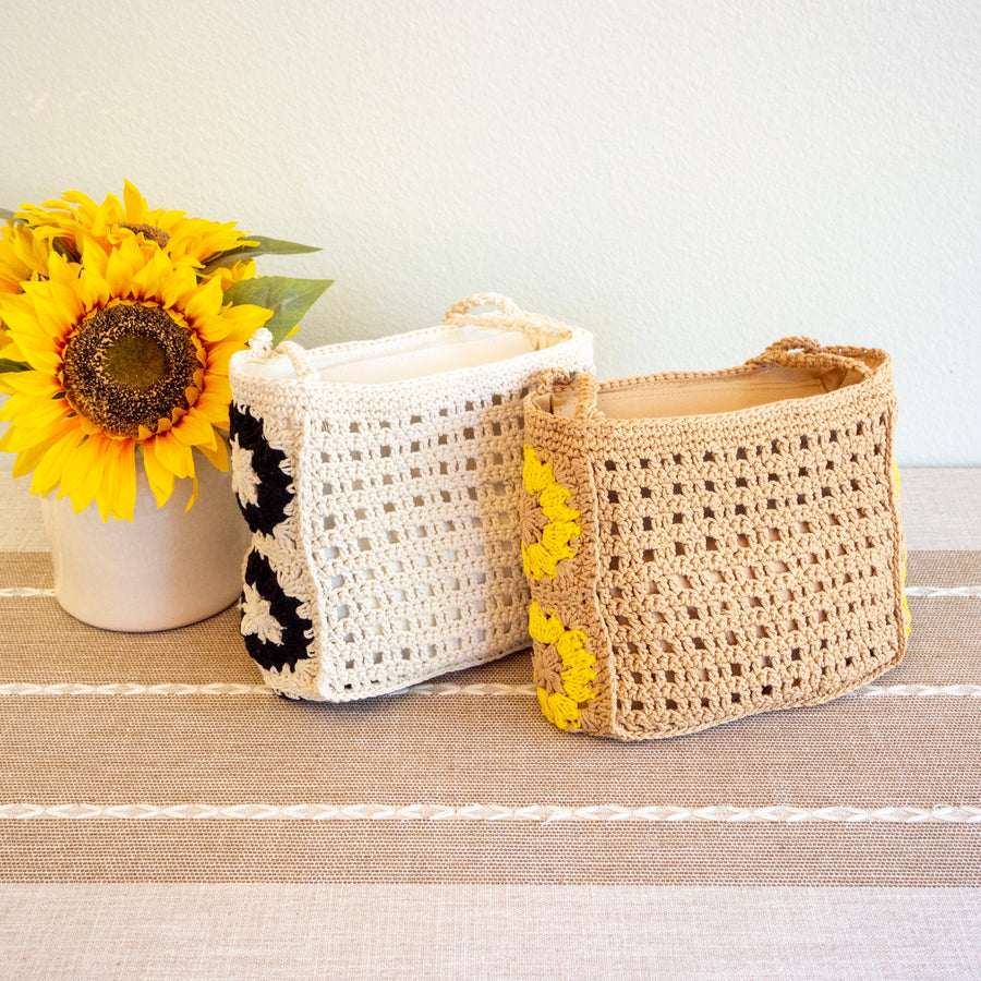 Women’s Small Boho Cotton Knitted Shoulder Bag Purse for Boho Everyday Style & Gifts