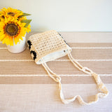 Women’s Small Boho Cotton Knitted Shoulder Bag Purse for Boho Everyday Style & Gifts
