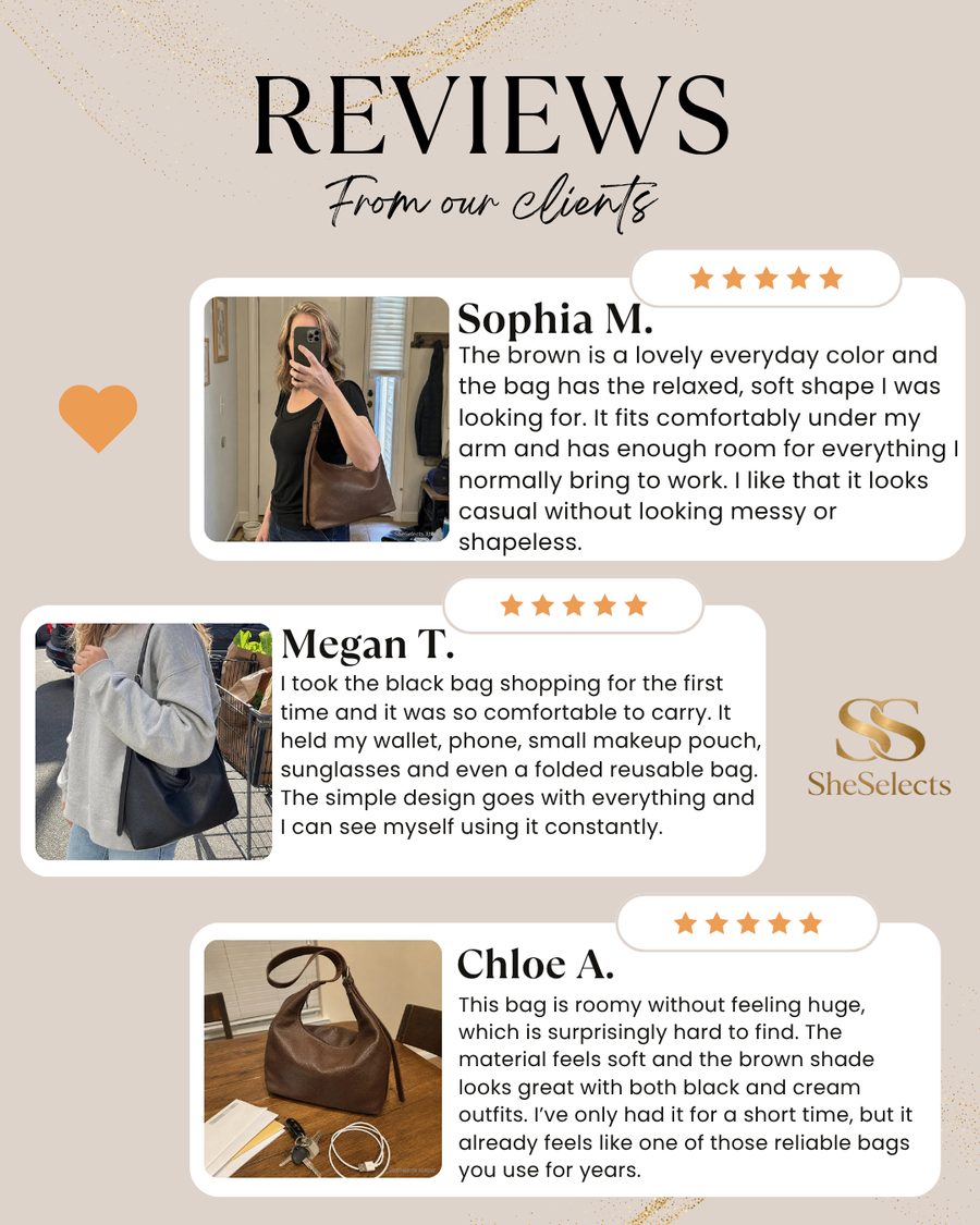 Soft Vegan Leather Hobo Bag, Large Everyday Shoulder Purse for Women