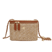 Straw Summer Bag for Women, Natural Summer Vacation Purse in Brown, styled as a SheSelects summer accessory