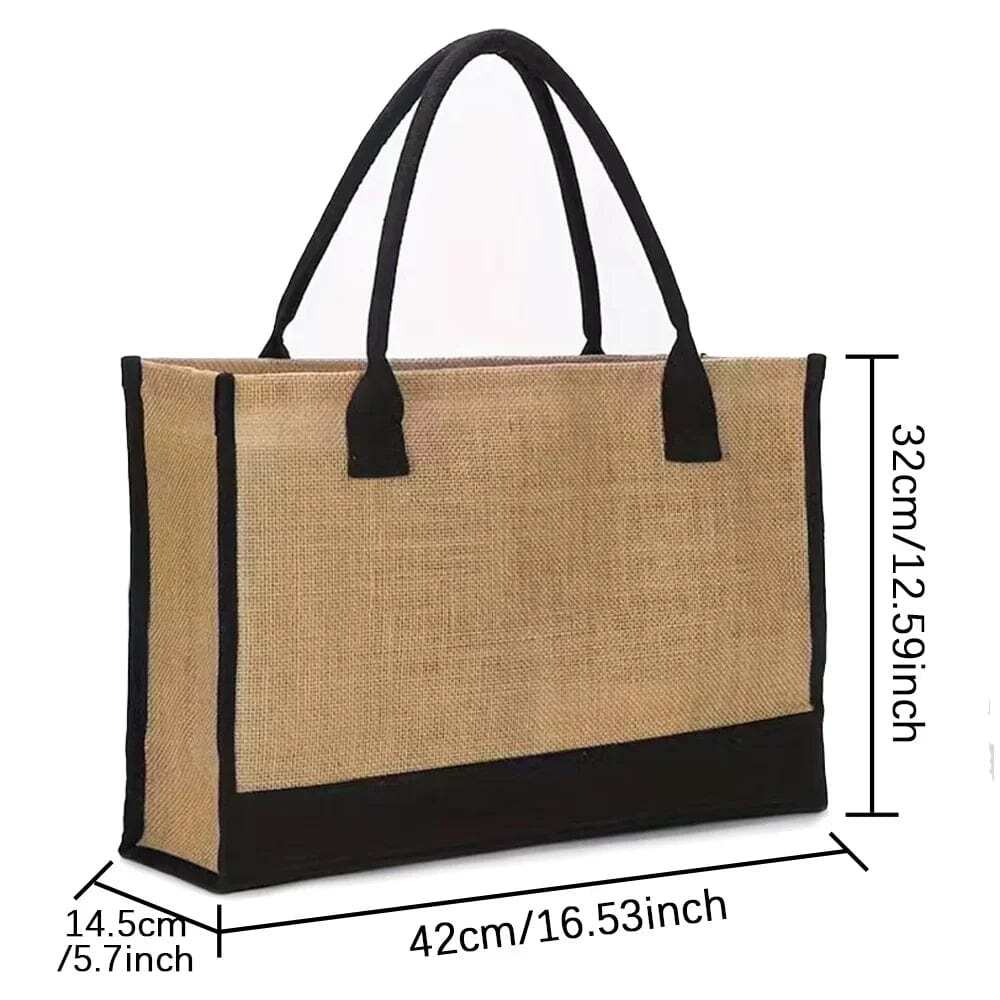 Jute Beach Bag for Women, Lightweight Summer Vacation Purse, styled as a SheSelects summer accessory