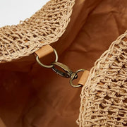Straw Beach Bag for Women, Lightweight Summer Vacation Purse in Beige, styled as a SheSelects summer accessory